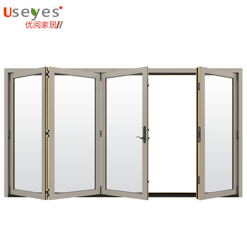 Aluminum Frame Glass Folding Gate Door