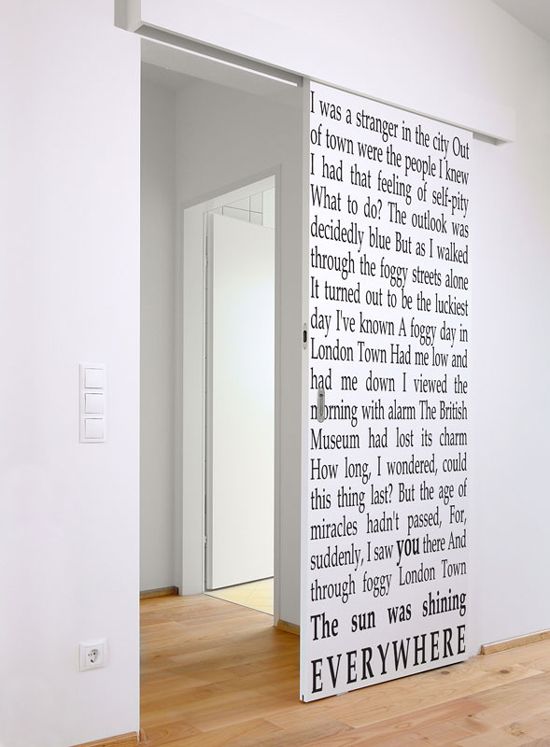 white sliding door
