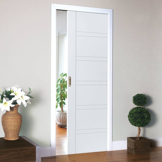 white sliding door
