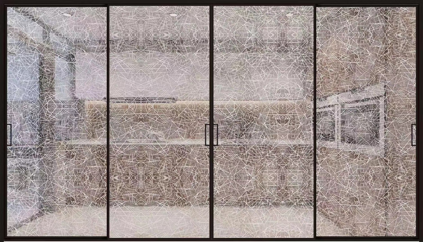 tempered glass hanging door