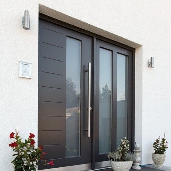 High quality Tempered Glass Frame Aluminum Alloy Front Door Nepal 