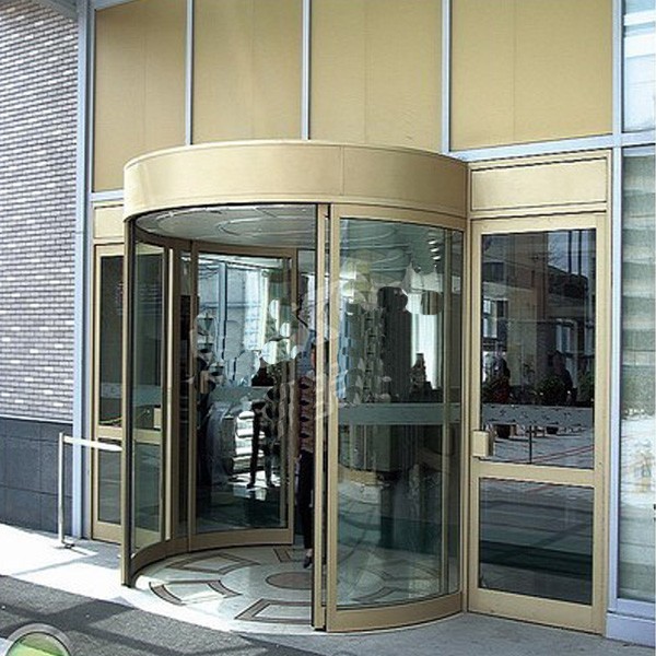 Induction Automatic Tempered Glass Aluminum Entry Sliding Door