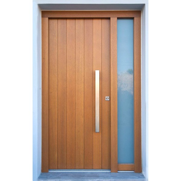 Cherry Wood House Entrance Front Door Nepal  With Laminated Glass