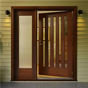 Metal Frame Wooden Front Entry Door Designs