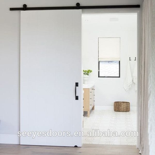 Bathroom Home Partition Hang Sliding White Door