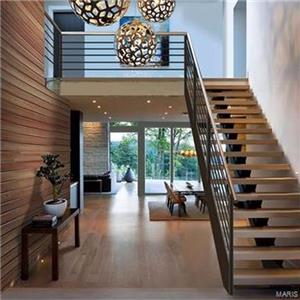 Latest Design 10mm tempered glass Wooden color Staircase Hardrail
