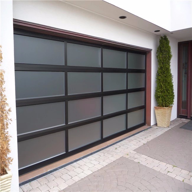 Popular Frosted Glazing Soundproof Tempered Glass Garage Door
