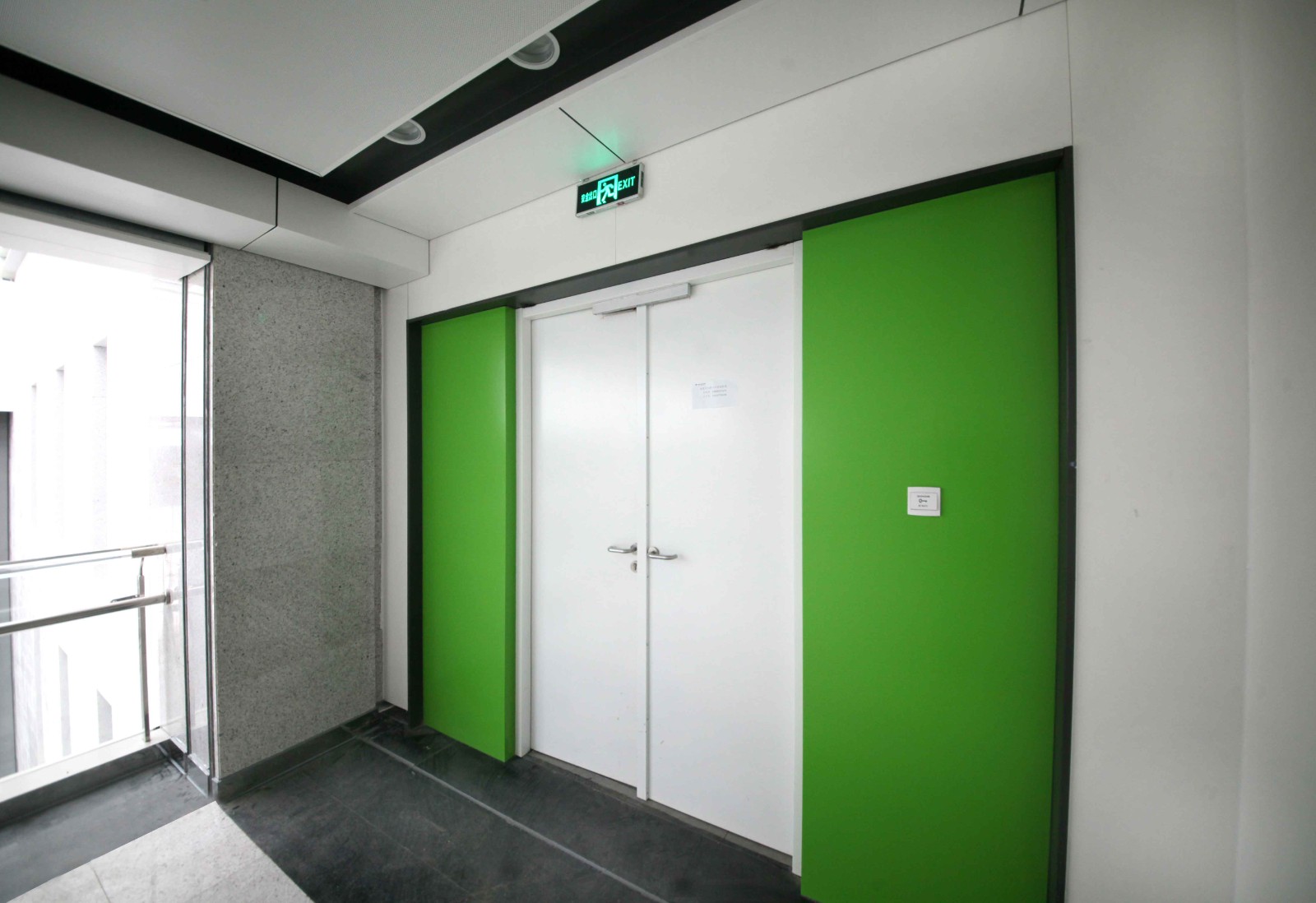 white exit fire door white exit fire door