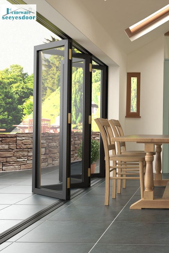 black accordion door