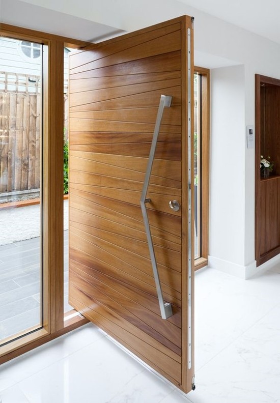 Popularity solid wood frame white oak entry Pivot Door Nepal designs