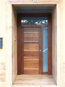 8x3 ft Solid Wood With Glass Windows Front Entry Door