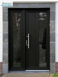 Best prices aluminum panel black glass front entrance door