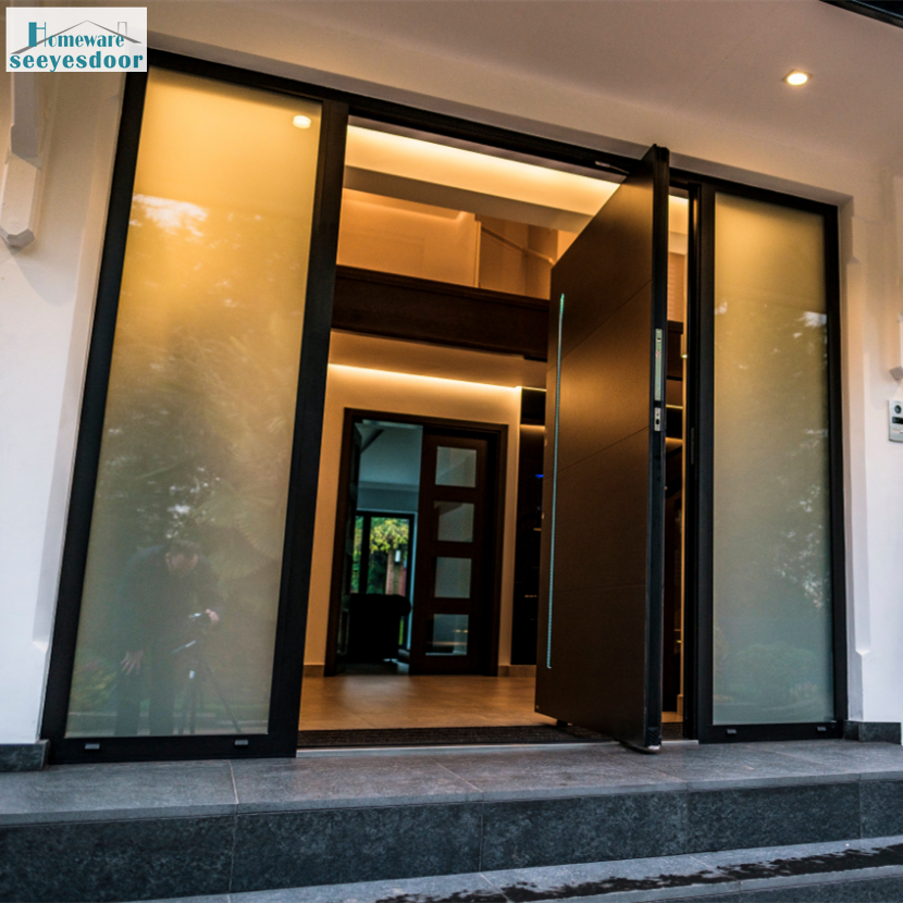 Best prices aluminum panel black glass front entrance Door Manufacturer Nepals, Best prices aluminum panel black glass front entrance door Factory, Supply Best prices aluminum panel black glass front entrance door